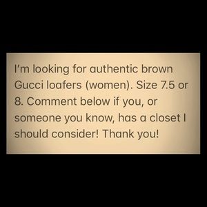 LOOKING FOR GUCCI LOAFERS